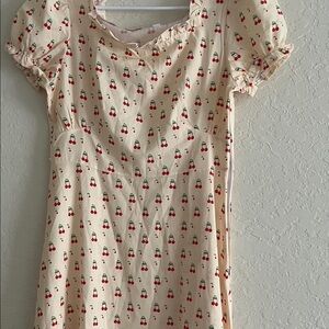 Charming Cherry Print Kids Dress